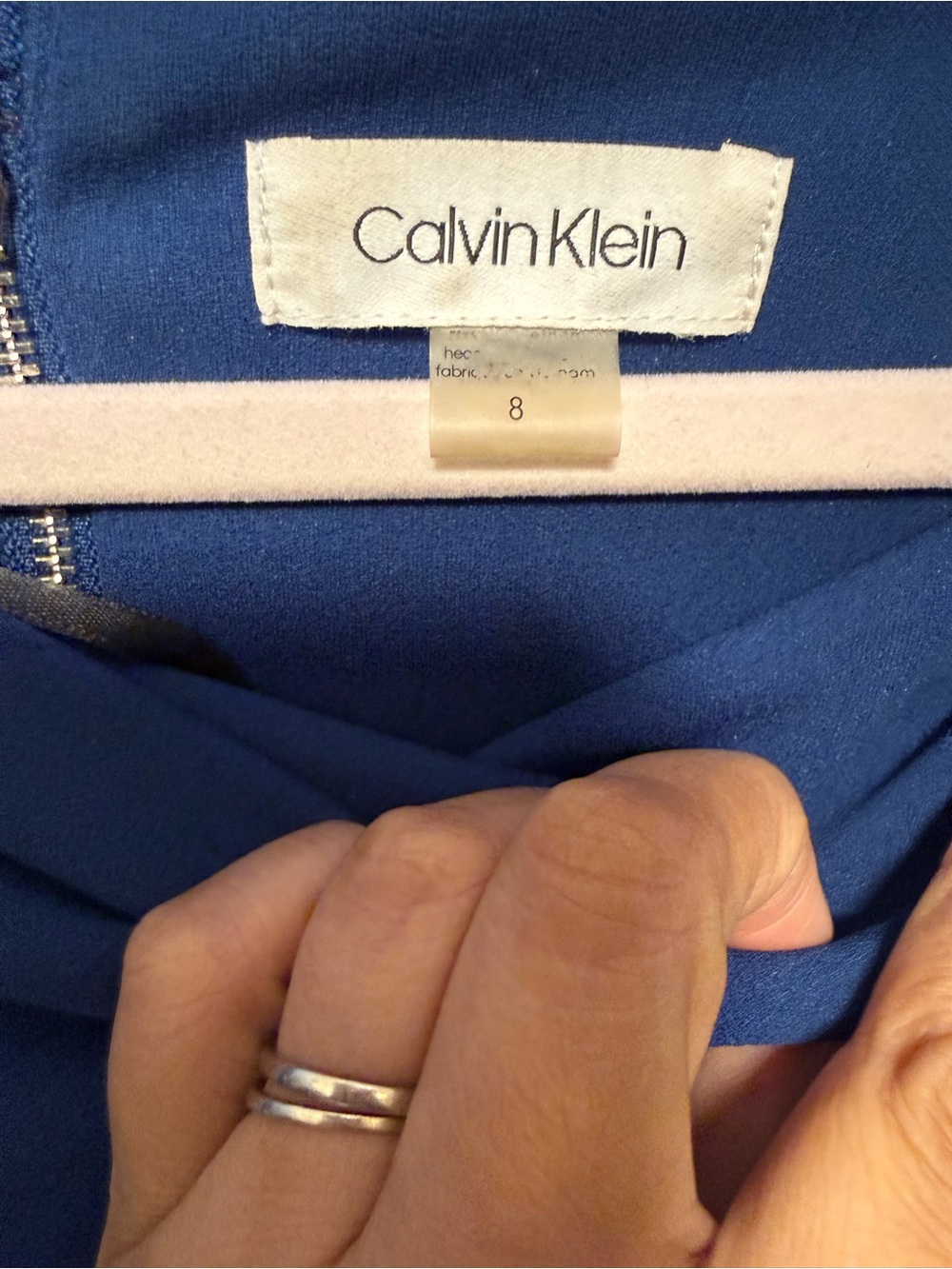 Calvin Klein Slate Blue Midi Dress with Slim Belt - Picture 8 of 10